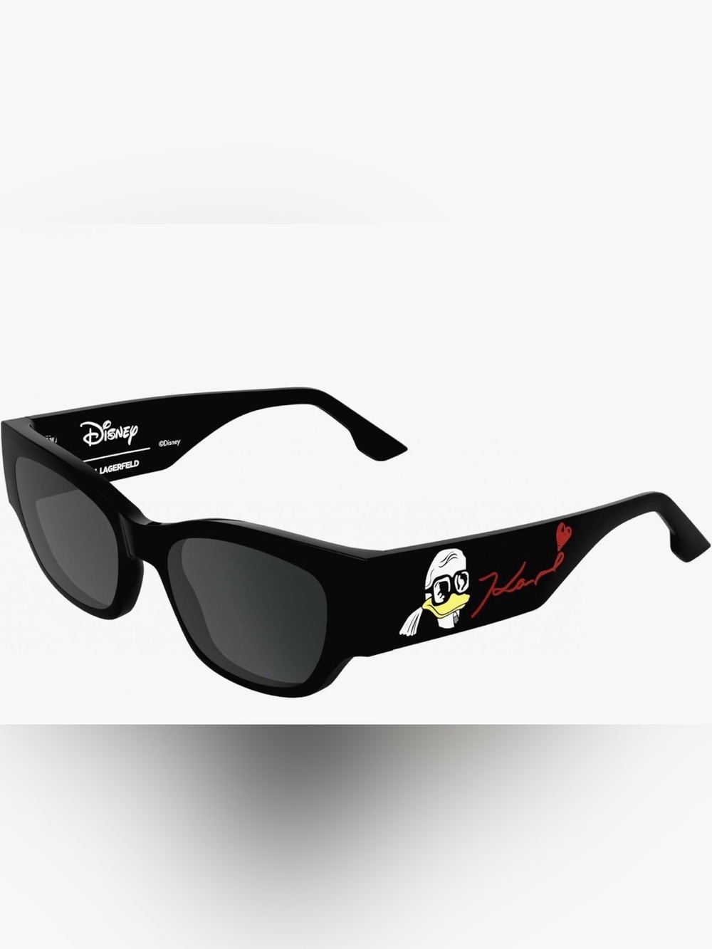 Karl Lagerfeld Black Sunglasses with Red and Yellow Accents